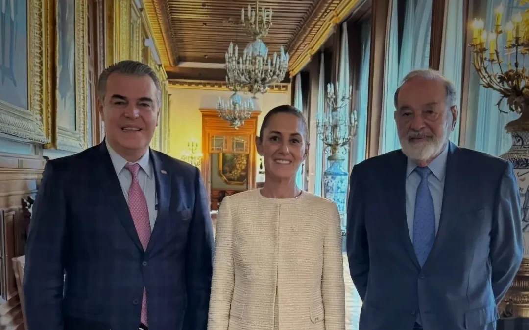Sheinbaum dialoga con Carlos Slim y Francisco Cervantes sobre panorama económico hacia 2026